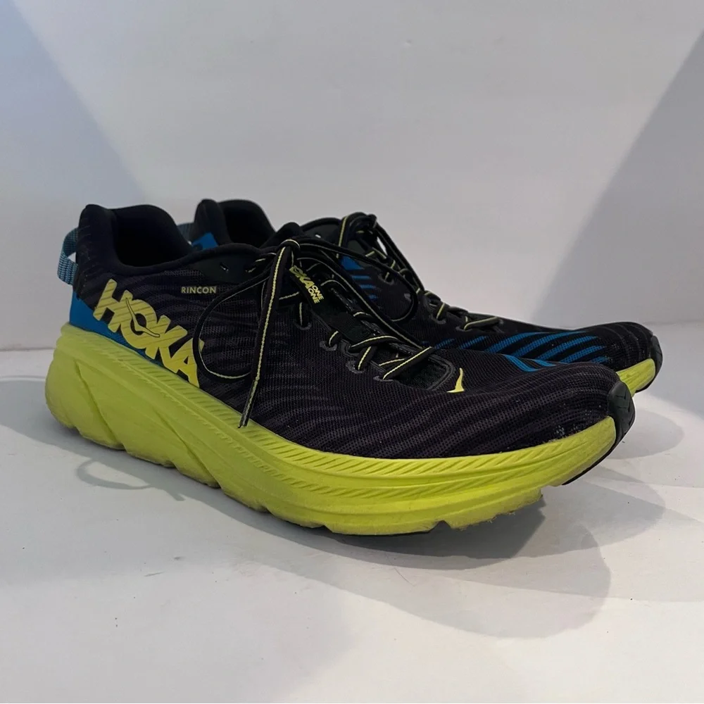Men’s US 11 Hoka One One Rincon Black Citrus Running Sneakers 1102874 BCTRS - Picture 8 of 16